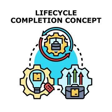 Lifecycle completion concept for business strategy development Stock-Illustration