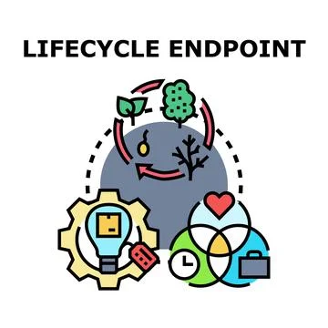 Lifecycle endpoint concept representing business process cycle and sustaina.. Stock Illustration