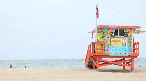Lifegaurd Shack Stock Footage 759614