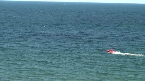 Lifeguard in action on the sea Stock Footage
