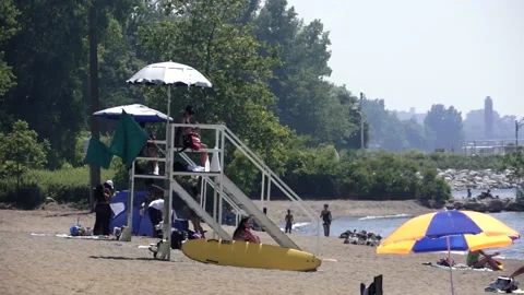 Lifeguard at beach Stock Footage 134553982