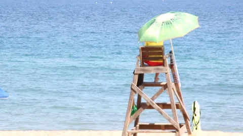 Lifeguard on the Beach Stock Footage 135448051