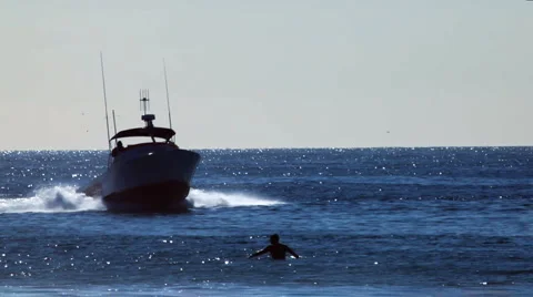 Lifeguard boat 01 Stock Footage 5088232