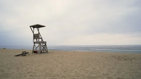 Lifeguard chair on Cape Cod 2 Video stock 40669051