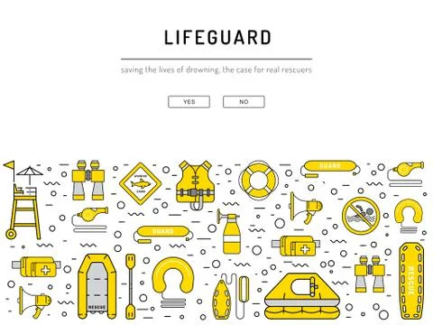 Lifeguard equipment icon Stock Illustration