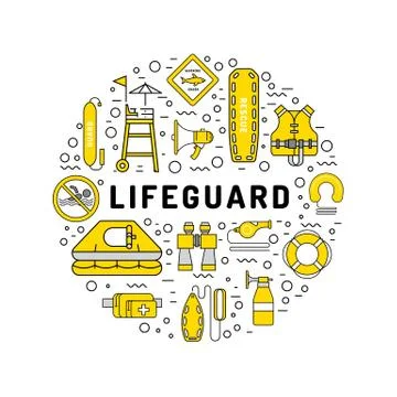 Lifeguard equipment icon Illustrazione stock