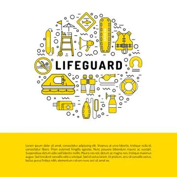 Lifeguard equipment icon Stock Illustration