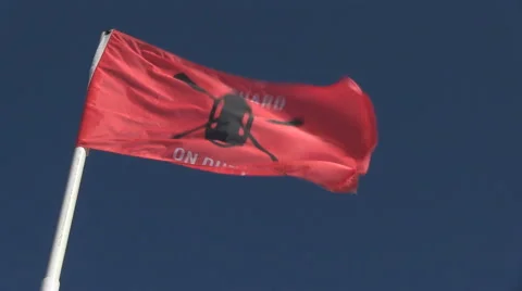 Lifeguard flag Stock Footage 50984208