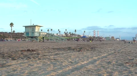 Lifeguard house on beach Stock Footage 49044095