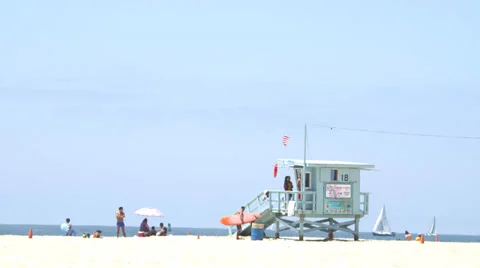 Lifeguard hut Stock Footage 32162078