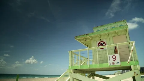 Lifeguard Hut Stock Footage 73648771
