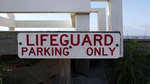 Lifeguard Parking Sign Video stock 84749574