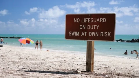 Lifeguard plate on the beach Stock Footage 121290119