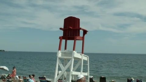 Lifeguard Post, Tower Station At Beach Stock Footage 76603358