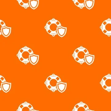 Lifeguard protection pattern vector orange Stock Illustration