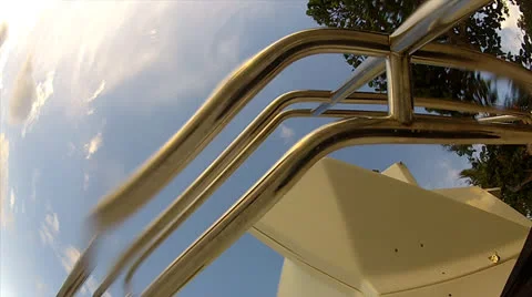 Lifeguard rail sky timelapse 2 Stock Footage 24299756