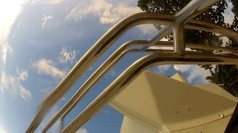 Lifeguard rail sky timelapse Stock Footage 24389830