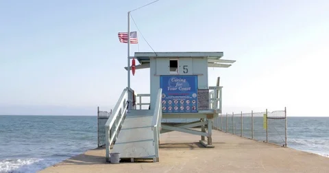 Lifeguard Station in 4k Stock Footage 80133473