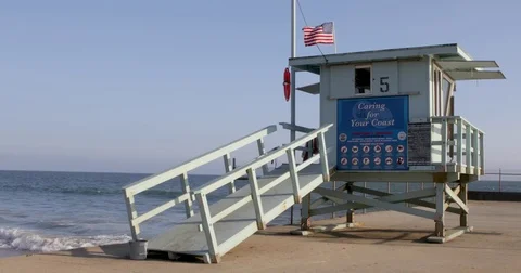 Lifeguard Station in 4k Stock Footage 80133477