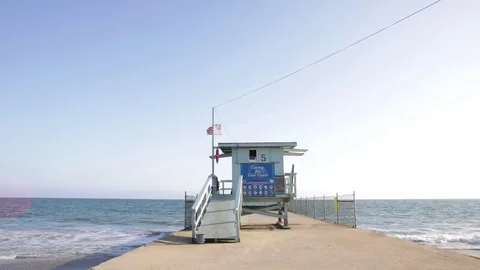 Lifeguard Station on the beach Video stock 80133248