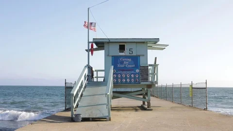 Lifeguard Station at the beach Video stock 80133271