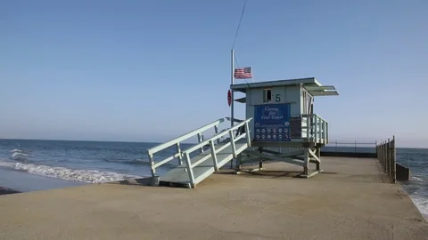 Lifeguard Station at the beach Video stock 80133457