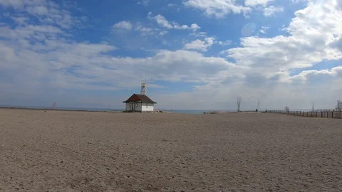 Lifeguard station at the beach. Stock Footage 104886365