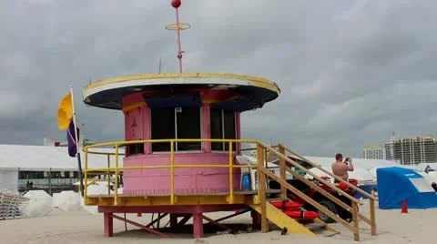 Lifeguard Station Stock Footage 21778510