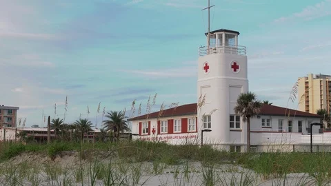 LIfeguard Station Stock Footage 93402610