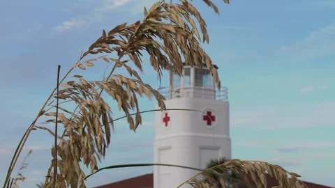 LIfeguard Station Stock Footage 93404973