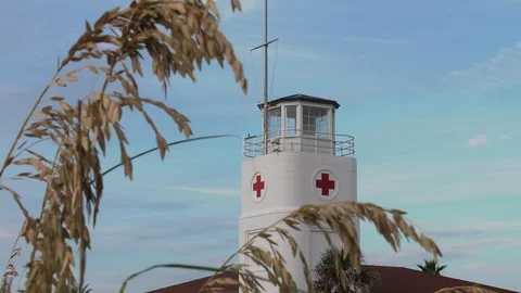 LIfeguard Station Stock Footage 93419040
