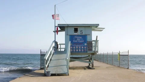 Lifeguard Station in slow motion Stock Footage 80133430