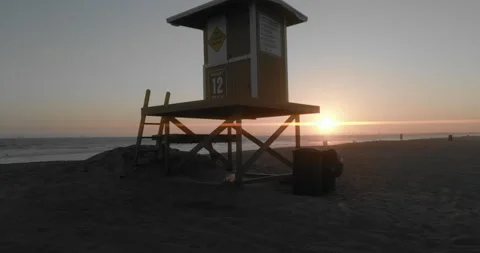 Lifeguard Tower 4K Stock Footage 201441971