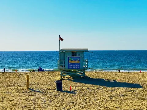 Lifeguard tower on the beach Stock Photos
