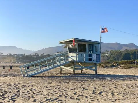 Lifeguard tower on the beach Stock-Fotos