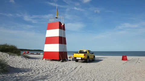 Lifeguard tower Stock Footage 25487930