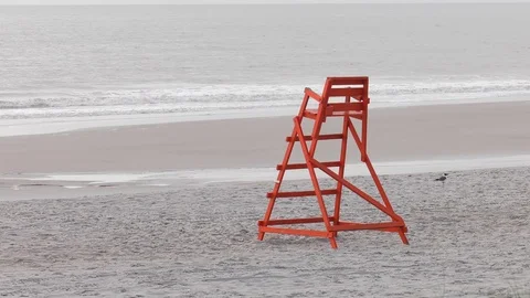 LIfeguard tower Stock Footage 93406061