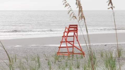 LIfeguard tower Stock Footage 93420604