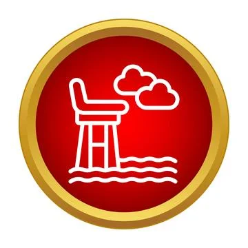 Lifeguard tower icon symbolizing beach safety and rescue Stock Illustration