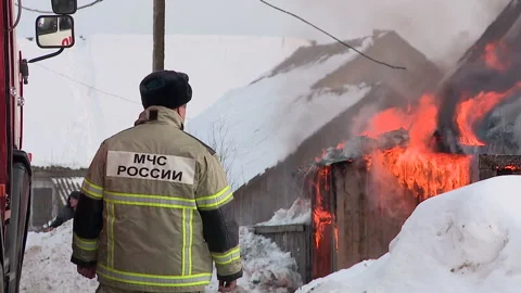 Lifeguard watching the fire Stock Footage 87541222