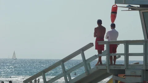 Lifeguards on duty Stock Footage 127670790