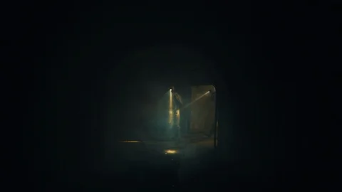 Lifeguards with lanterns go into the tunnel Stock Footage 121184369