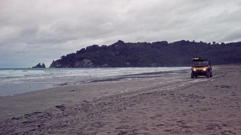 Lifeguards patrolling the beach Stock Footage 127679557