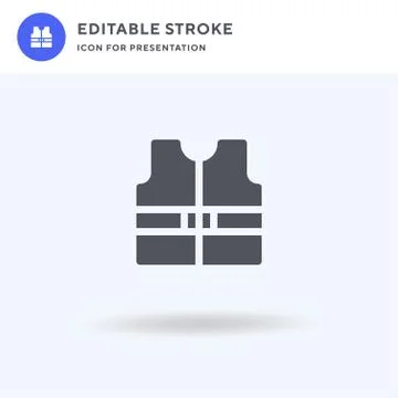 Lifejacket icon vector, filled flat sign, solid pictogram isolated on white,  Stock Illustration