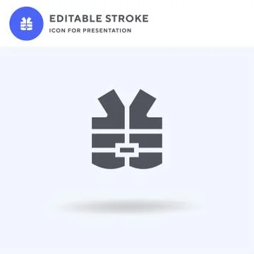 Lifejacket icon vector, filled flat sign, solid pictogram isolated on white,  Stock Illustration
