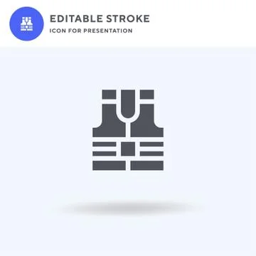 Lifejacket icon vector, filled flat sign, solid pictogram isolated on white,  Stock Illustration