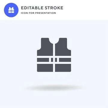 Lifejacket icon vector, filled flat sign, solid pictogram isolated on white,  Stock Illustration