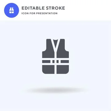Lifejacket icon vector, filled flat sign, solid pictogram isolated on white,  Stock Illustration