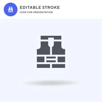 Lifejacket icon vector, filled flat sign, solid pictogram isolated on white Stock Illustration