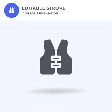 Lifejacket icon vector, filled flat sign, solid pictogram isolated on white Stock Illustration